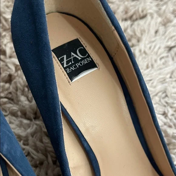 ZAC Zac Posen Dark Blue Heels with Buckle Detail - Picture 5 of 8